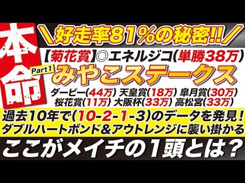 🎯えっ、好走率81％？！→【みやこステークス2025予想】過去10年で（10-２-１-３）のデータを発見！ダブルハートボンド＆アウトレンジに襲い掛かる、ここがメイチの１頭とは？