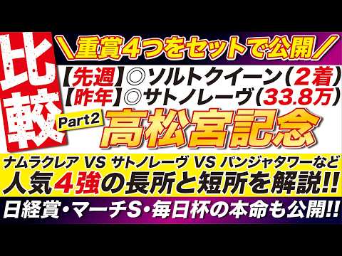 ４強を徹底比較→【高松宮記念2026予想】えっ？あの名手が中京では大苦戦？ナムラクレア VS サトノレーヴ VS パンジャタワーなど人気４強を徹底診断！日経賞と毎日杯は【単勝】でも勝つ！